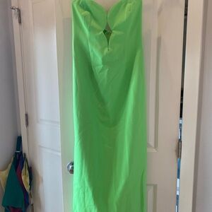 Bardot Elegant Green Strapless Dress